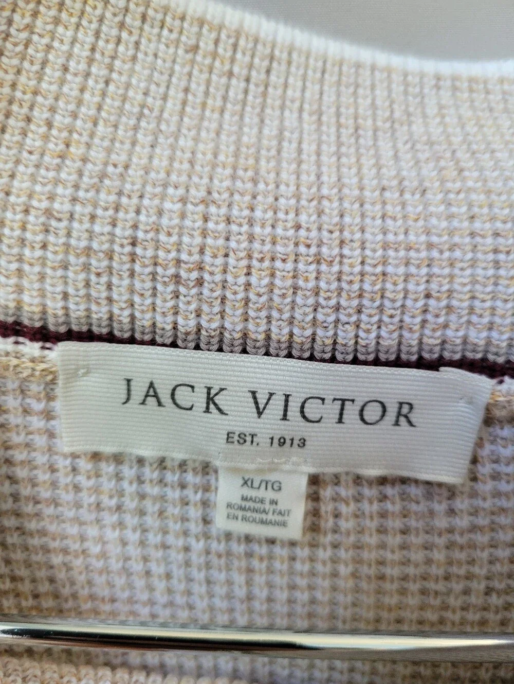 Jack Victor Daulac Quarter Zip Pullover Sweater Sand XXL